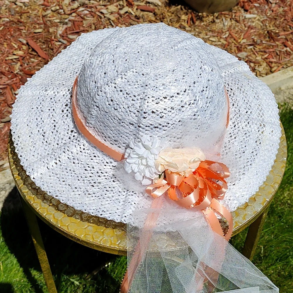 🖐️3/$15🖐️Girls white Sunday hat